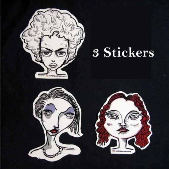 Drawing & Illustrations Other - 3 ART Stickers | Women COLLECTION by JAVIER MARTINEZ | WALL DECOR